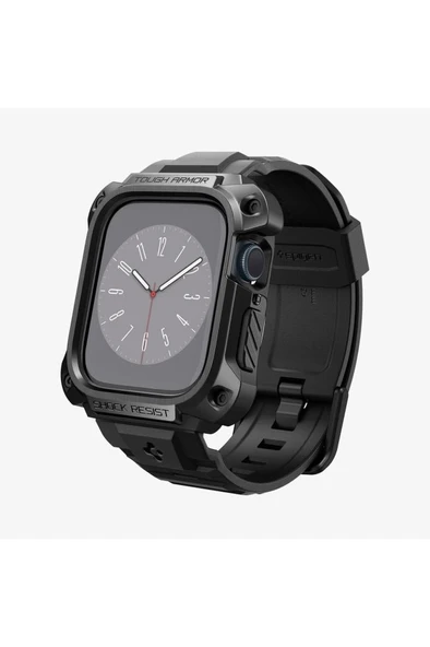 Spigen Apple Watch (45mm) Kılıf, Spigen Tough Armor Pro Metal Black Outlet - 3
