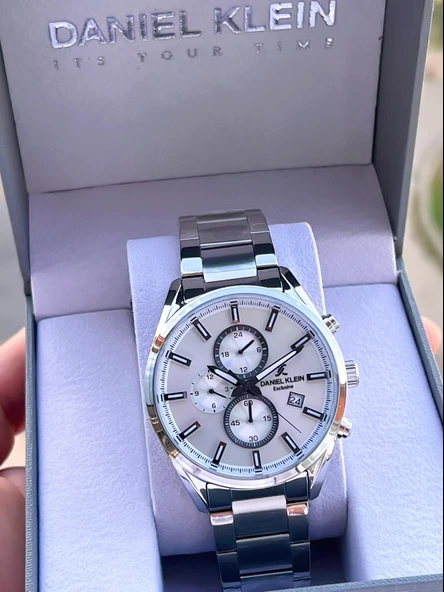 Daniel Klein Çelik Kordon Kronometreli Kadran Tasarımı 3 Atm Suya Dayanıklı Erkek Kol Saati 10582.9 - Resim 7