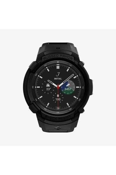 Spigen Galaxy Watch 4 Classic (46mm) Kılıf & Kordon Kayış Rugged Armor Pro Black Outlet
