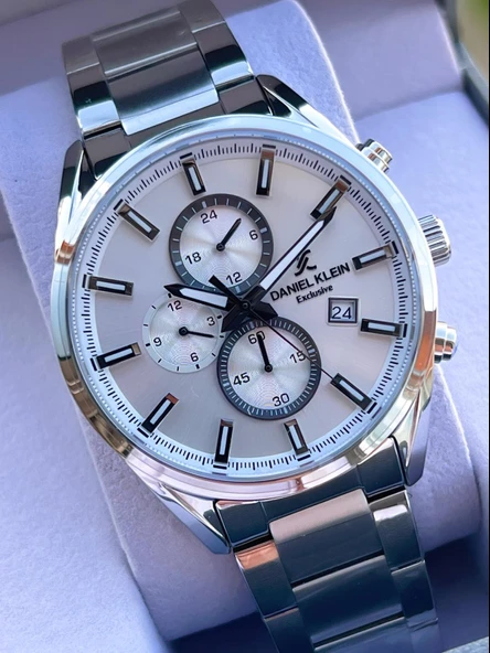 Daniel Klein Çelik Kordon Kronometreli Kadran Tasarımı 3 Atm Suya Dayanıklı Erkek Kol Saati 10582.9 - Resim 6