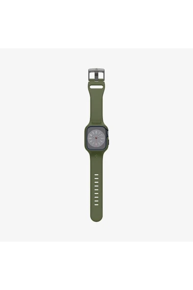 Spigen Apple Watch 45mm (Seri 9/8/7) Kılıf & Kordon Kayış Liquid Air Pro Moss Green Outlet - 8
