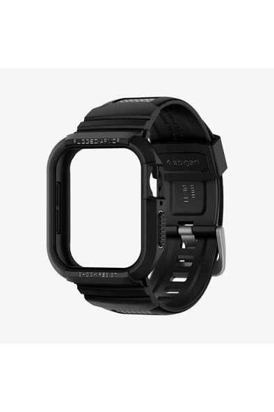 Spigen Apple Watch 41mm (Seri 9/8/7) Kılıf & Kordon Kayış Rugged Armor Pro Black Outlet - 6