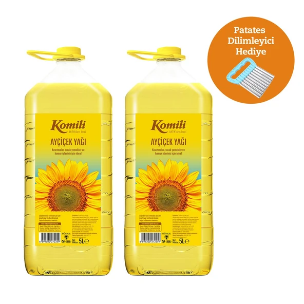 Komili Ayçiçek Yağı 5 Lt Pet x 2 + Patates Dilimleyici Hediyeli - 2