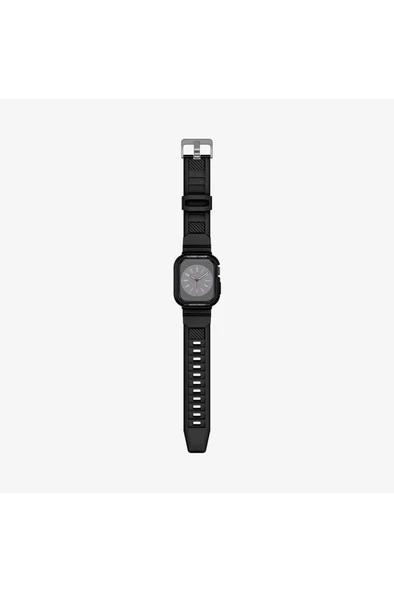 Spigen Apple Watch 41mm (Seri 9/8/7) Kılıf & Kordon Kayış Rugged Armor Pro Black Outlet - 4