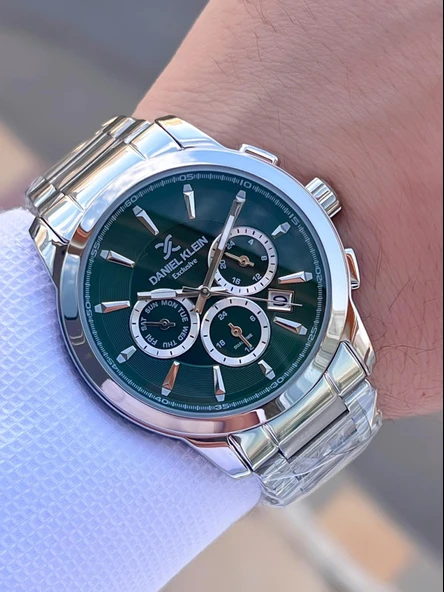 Daniel Klein Çelik Kordon Kronometreli Kadran Tasarımı 3 Atm Suya Dayanıklı Erkek Kol Saati 14031.7 - Resim 2