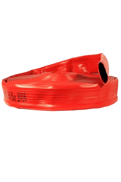 4" İÇİ DIŞI KAPLAMALI KIRMIZI 25 METRE YANGIN HORTUMU TS 9222 SERTİFİKALI - 2