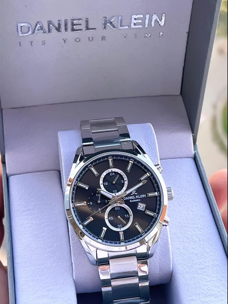 Daniel Klein Çelik Kordon Kronometreli Kadran Tasarımı 3 Atm Suya Dayanıklı Erkek Kol Saati 10582.1 - Resim 4