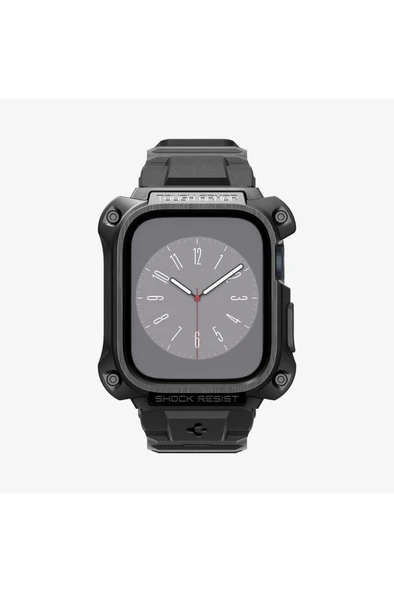 Spigen Apple Watch (45mm) Kılıf, Spigen Tough Armor Pro Metal Black Outlet