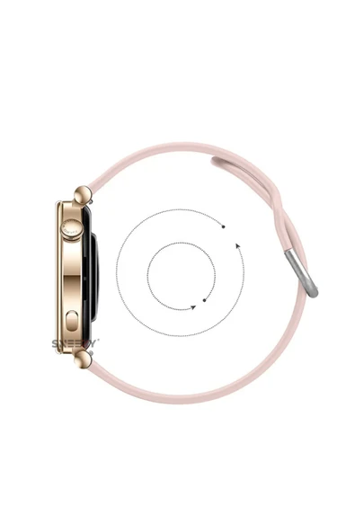 Huawei Watch Gt2 42mm Ile Uyumlu 20mm Purelux Soft Tokalı Silikon Kordon Dayanıklı Spor Stil  Pudra - Resim 6