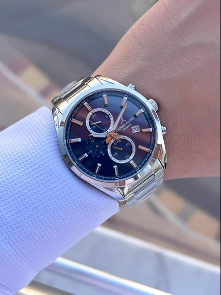 Daniel Klein Çelik Kordon Kronometreli Kadran Tasarımı 3 Atm Suya Dayanıklı Erkek Kol Saati 10582.2 - Resim 2