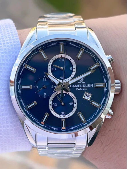 Daniel Klein Çelik Kordon Kronometreli Kadran Tasarımı 3 Atm Suya Dayanıklı Erkek Kol Saati 10582.2 - Resim 4