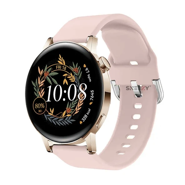Huawei Watch Gt2 42mm Ile Uyumlu 20mm Purelux Soft Tokalı Silikon Kordon Dayanıklı Spor Stil  Pudra ürün görseli 1