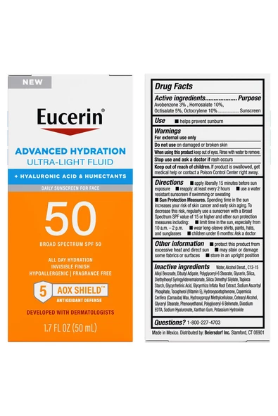 Eucerin Advanced Hydration Ultra-Light SPF50 Yüz Güneş Kremi 50ML - 2