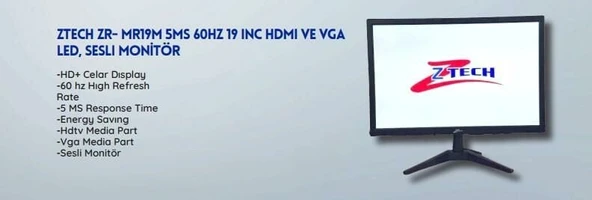 ZTECH ZR-MR19M 19'' HD+VGA+USB LED MONİTÖR - 2