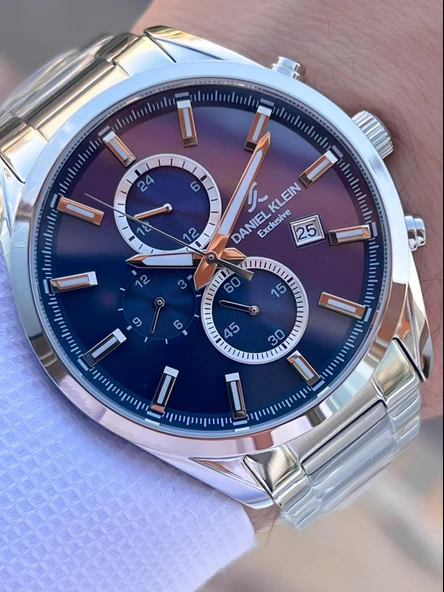 Daniel Klein Çelik Kordon Kronometreli Kadran Tasarımı 3 Atm Suya Dayanıklı Erkek Kol Saati 10582.2 ürün görseli