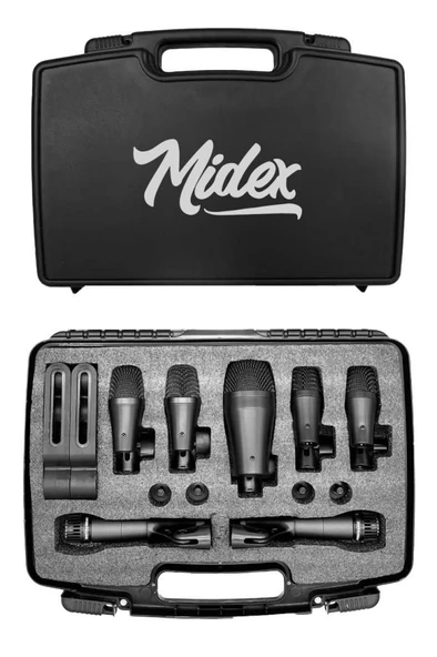 Midex M-Drum Kit-7 Davul Mikrofon Seti 7 Parça Akustik Bateri Mikrofonu - 2