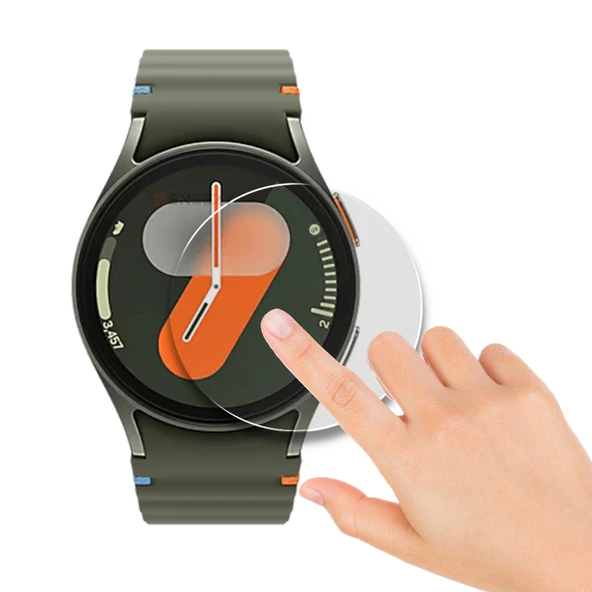 Samsung Watch 7 44mm Uyumlu Kolay Takılabilir Takma Aparatlı Temperli Cam Ekran Koruyucu - Resim 3