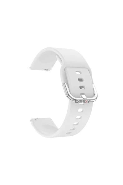 Samsung Galaxy Watch 5 40-44-45mm Uyumlu 20mm Purelux Soft Tokalı Silikon Kordon Dayanıklı Spor Stil  Beyaz - 4