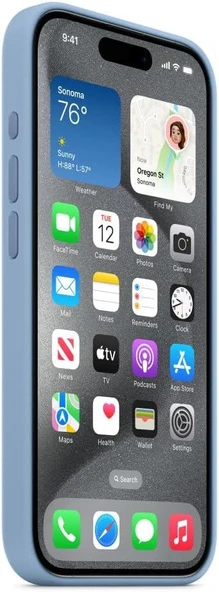 iPhone 15 Pro MagSafe Özellikli Silikon Buz Mavisi Kılıf MT1L3ZM/A - 3