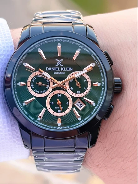 Daniel Klein Çelik Kordon Kronometreli Kadran Tasarımı 3 Atm Suya Dayanıklı Erkek Kol Saati 14031.5 - Resim 3