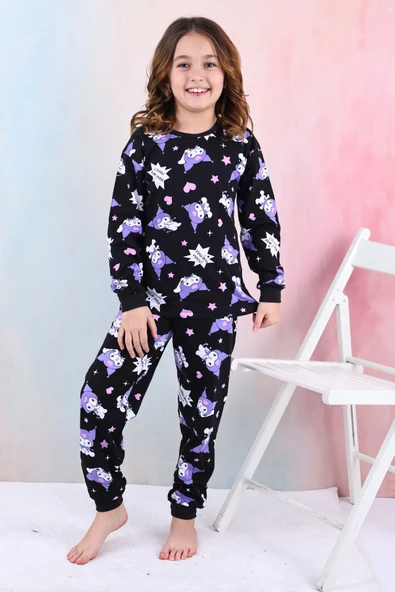 Kuromi Desenli Kız Çocuk Pijama Takımı Pembe 3-13 Yaş - 6