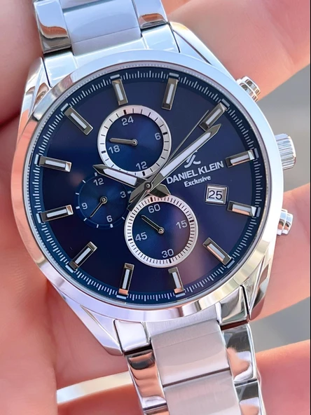 Daniel Klein Çelik Kordon Kronometreli Kadran Tasarımı 3 Atm Suya Dayanıklı Erkek Kol Saati 10582.2 - Resim 3