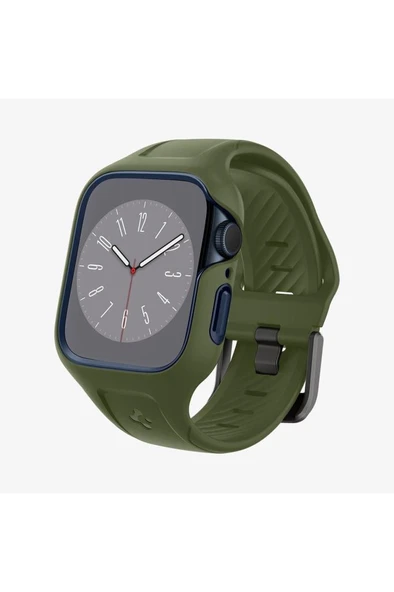Spigen Apple Watch 45mm (Seri 9/8/7) Kılıf & Kordon Kayış Liquid Air Pro Moss Green Outlet - 4