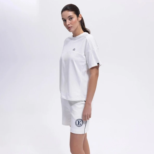 Ellesse Kadın Kırık Beyaz Oversize Pamuklu Tişört – EF394-OF - 4