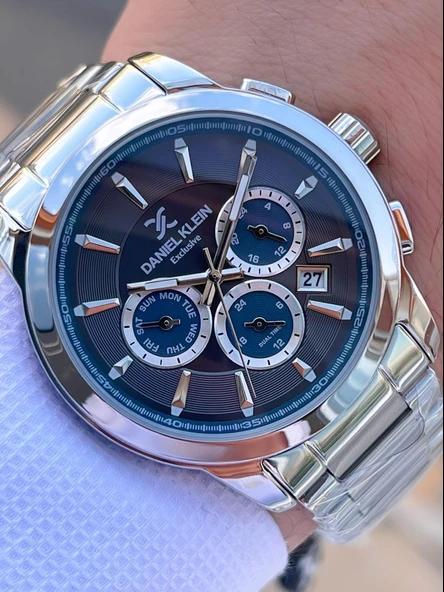 Daniel Klein Çelik Kordon Kronometreli Kadran Tasarımı 3 Atm Suya Dayanıklı Erkek Kol Saati 14031.X ürün görseli