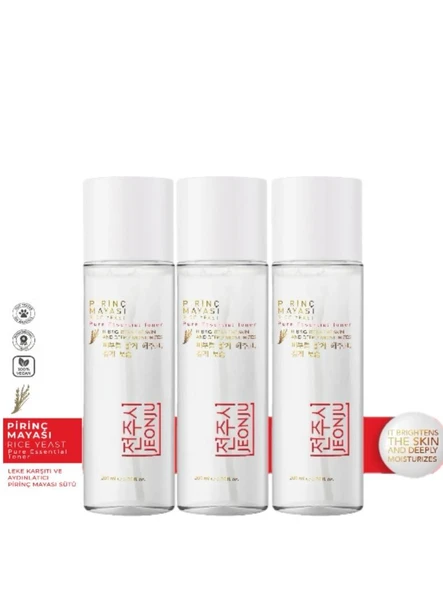 JEONJU 3 Adet Pirinç Mayası Aydınlatıcı-nemlendirici-gözenek Sıkılaştırıcı-beyazlatıcı Toner