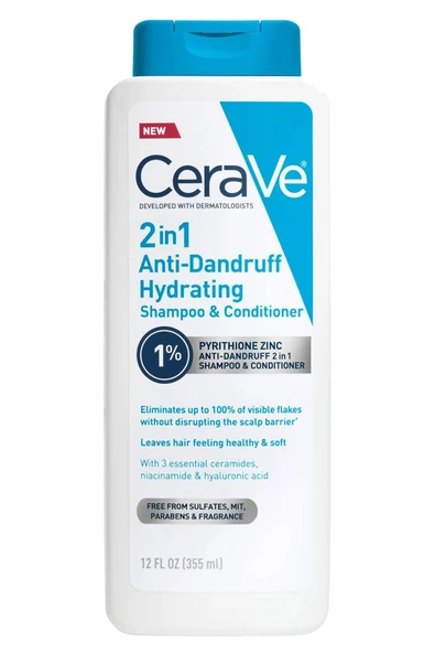CeraVe 2si 1 Arada Kepeğe Karşı Nemlendirici Şampuan + Saç Kremi 355ML