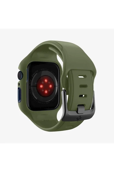Spigen Apple Watch 45mm (Seri 9/8/7) Kılıf & Kordon Kayış Liquid Air Pro Moss Green Outlet - 2