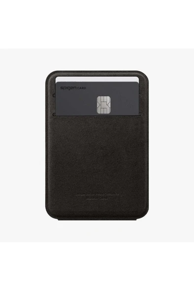 Spigen Apple iPhone 15 / iPhone 14 / iPhone 13 / iPhone 12 Serileri için Smart Fold Manyetik Cüzdan MagSafe Gunmetal Outlet - 8