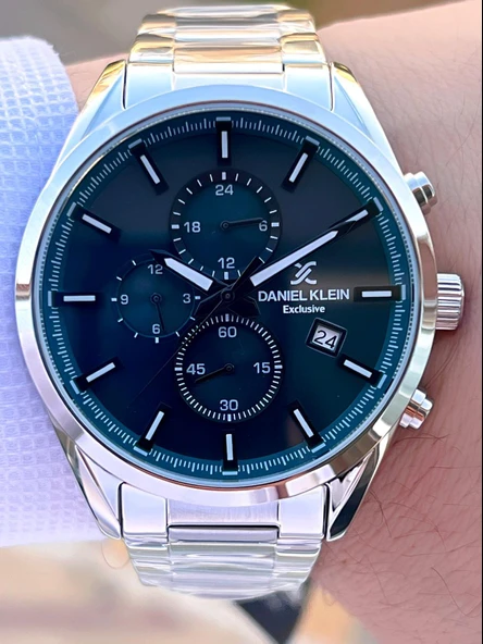 Daniel Klein Çelik Kordon Kronometreli Kadran Tasarımı 3 Atm Suya Dayanıklı Erkek Kol Saati 10582.6 - Resim 3