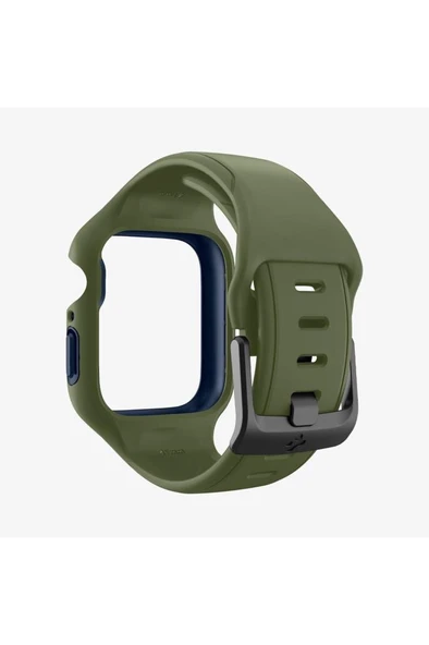 Spigen Apple Watch 45mm (Seri 9/8/7) Kılıf & Kordon Kayış Liquid Air Pro Moss Green Outlet - 6