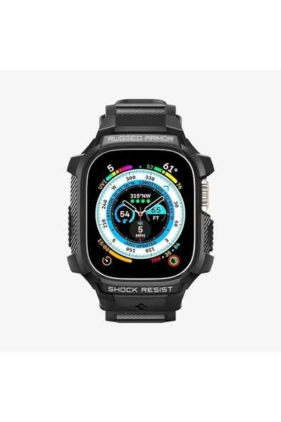 Spigen Apple Watch 49mm (Ultra 2/1) Kılıf & Kordon Kayış Rugged Armor Pro Outlet