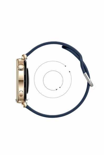 Samsung Watch 4 40-42-44-46mm Ile Uyumlu 20mm Purelux Soft Tokalı Silikon Kordon Dayanıklı Spor Stil  Lacivert - 6