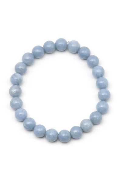 Anjelit Doğal Taş Bileklik 8 mm Küre Kesim - Resim 2