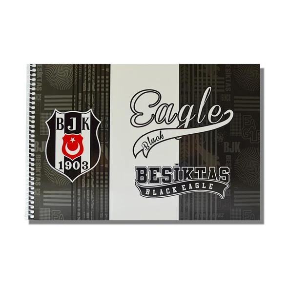 Beşiktaş 17x24 15 Yaprak Karton Kapak Spiralli Resim Defteri 3 Adet - 4