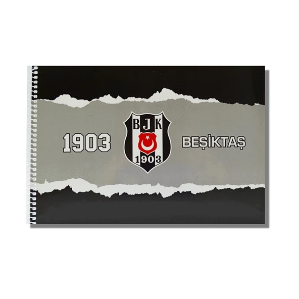 Beşiktaş 17x24 15 Yaprak Karton Kapak Spiralli Resim Defteri 3 Adet - 3