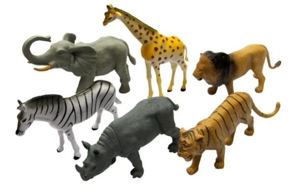 6 Parça 12 cm.  Vahşi Hayvan Seti - 2
