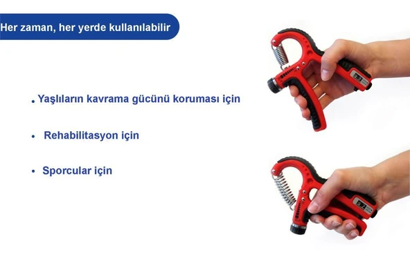 Saban Sayaçlı El Bilek Güçlendirici – Ayarlanabilir Dirençli Parmak ve El Egzersiz Aleti (5–20 kg) - 4