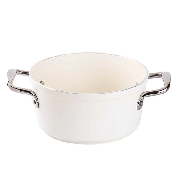 Tantitoni Deluxe Krem Seramik 3 Parça Tencere Seti - Resim 2