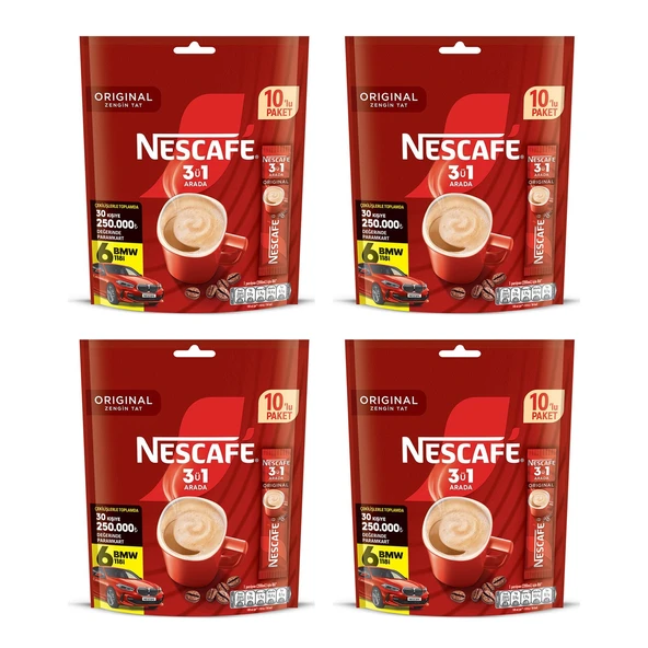 Nescafe 3ü1 Arada Original 10'lu Ekonomik Paket X 4 Adet