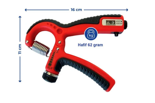 Saban Sayaçlı El Bilek Güçlendirici – Ayarlanabilir Dirençli Parmak ve El Egzersiz Aleti (5–20 kg) - 6
