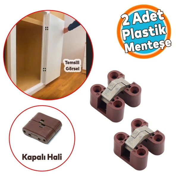 Gizli Gömme Görünmez Plastik Menteşe 2 Adet Dolap Kapak Mobilya Masa Menteşesi Sol Sağ Uyumlu ürün görseli