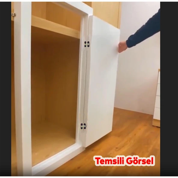 Gizli Gömme Görünmez Plastik Menteşe 2 Adet Dolap Kapak Mobilya Masa Menteşesi Sol Sağ Uyumlu - 3
