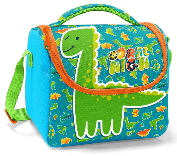 Coral High Erkek Çocuk Termoslu Beslenme Çantası - Mavi Yeşil Dinazor, Erkek Çocuk ürün görseli