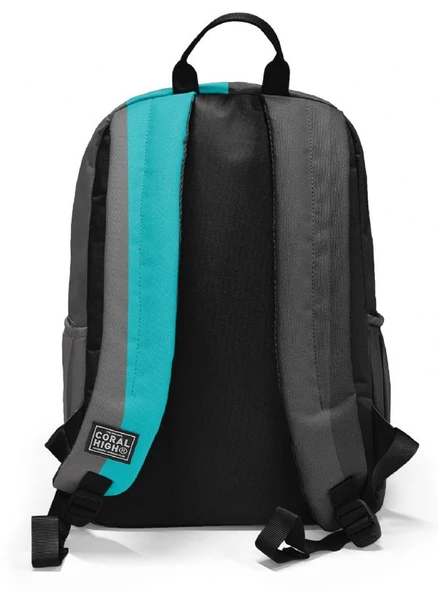 Coral High İlkokul ve Ortaokul Sırt Çantası - Erkek Çocuk, Siyah Turkuaz Çizgili, Dört Bölmeli - Resim 2