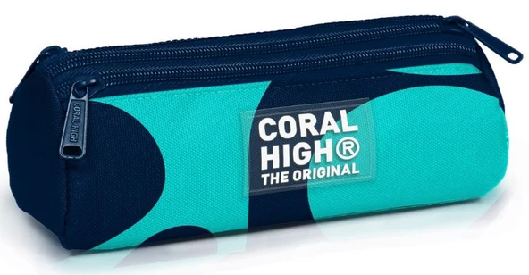 Coral High Erkek Çocuk Lacivert Turkuaz Üç Bölmeli Okul Kalem Çantası